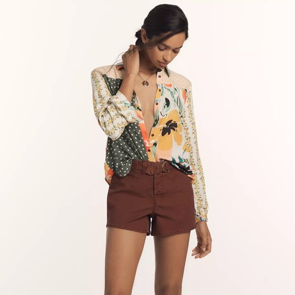 SOLD OUT STYLE - Like New Maeve Alida Contrast Buttondown Shirt Sz L - Picture 3 of 4